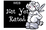 Anthropomorphic Panda Woman with green sharp butterfly wings pointing a gun at the viewer, who is leaning ontop of from the bust up a square with white text that says 'web' in small letters and 'MA' in big letters